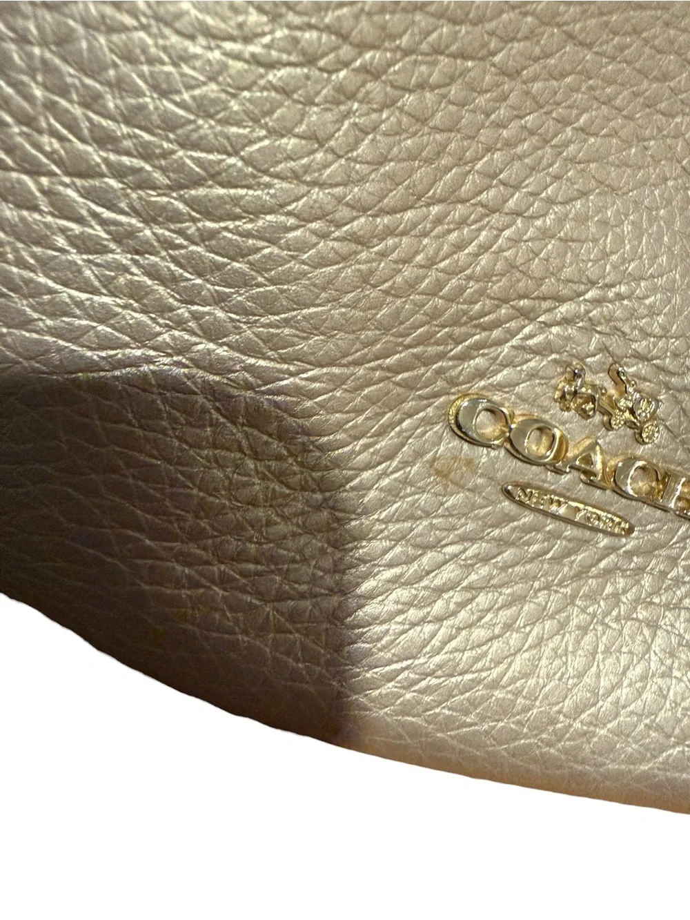 Coach Metallic Rose Gold Leather Crossbody Bag